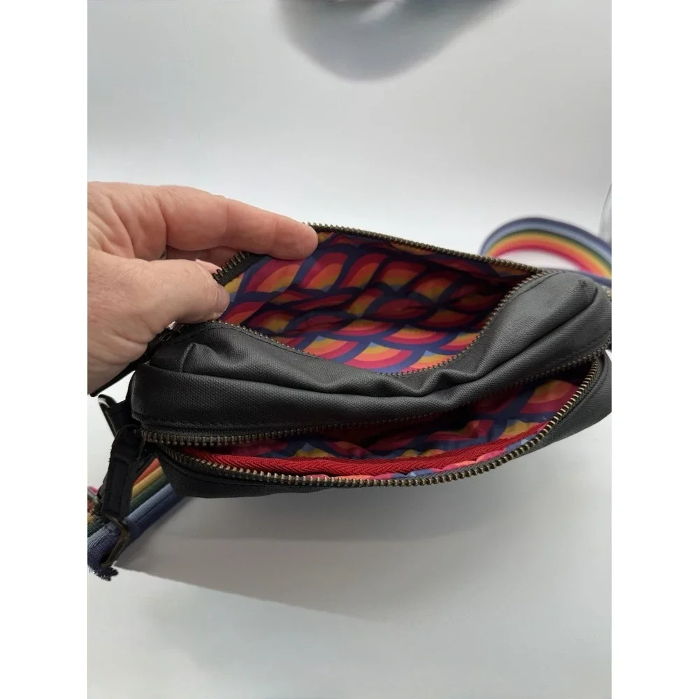 Marine Layer Rainbow Wave  Crossbody Fanny Pack Adjustable Strap Festival Pride